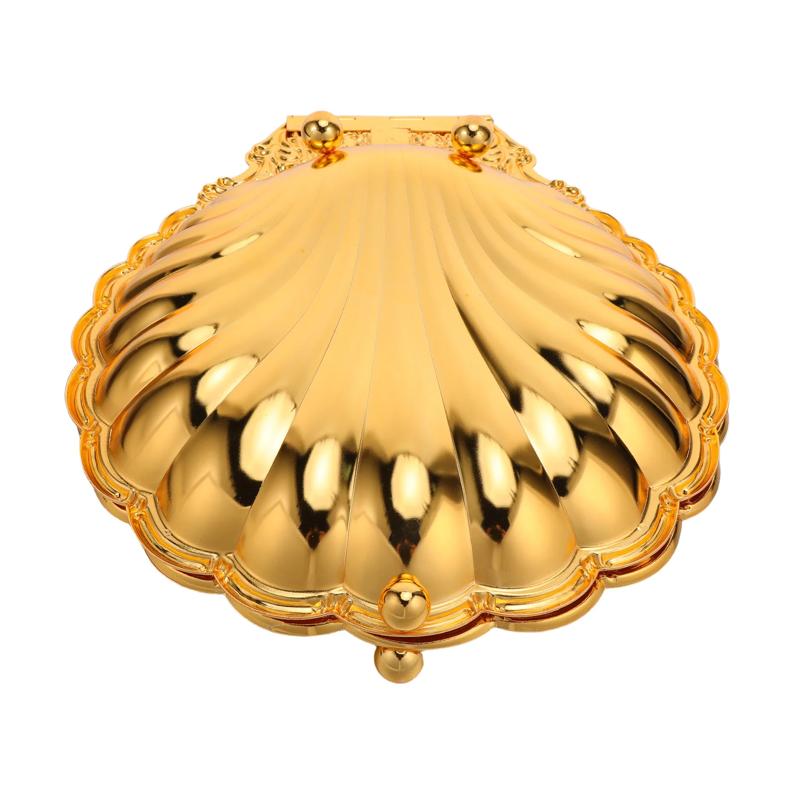 

Retro Seashell Fruit Tray Golden Metal Shell Shape Serving Dish For Table Centerpiece Artistic Decorative Snack Plate Party Nuts