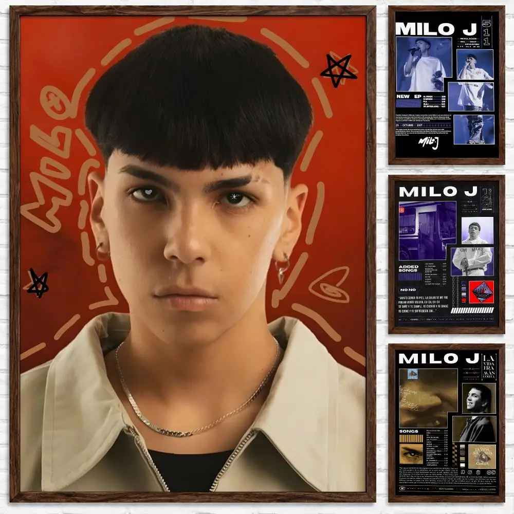 Argentine Rapper Milo J Poster Self-adhesive Waterproof Paper Sticker Art Coffee House Bar Room Wall Decor