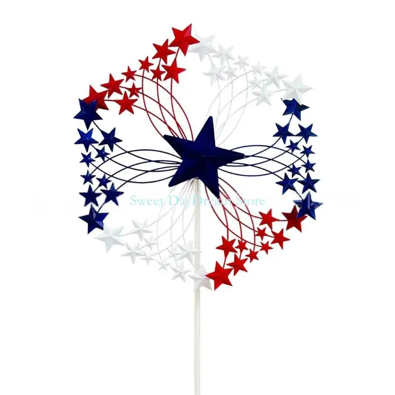 

Y88C Iron Windmills With Star Weatherproofed Garden Art For Backyard Landscape Decoration Simple Assembly
