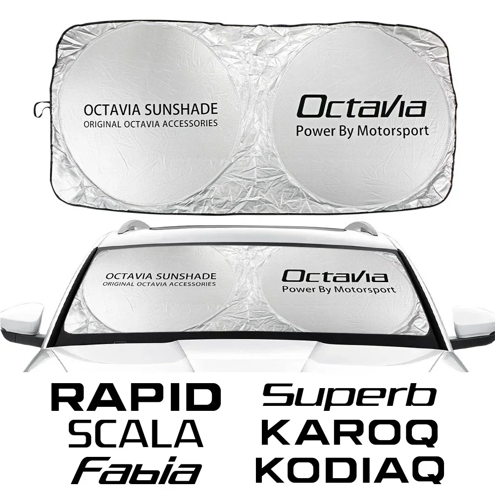 

Солнцезащитный козырек на лобовое стекло автомобиля, аксессуары для Skoda Octavia Fabia Rapid Superb Kodiaq Scala Karoq Citigo Kamiq Roomster Enyaq