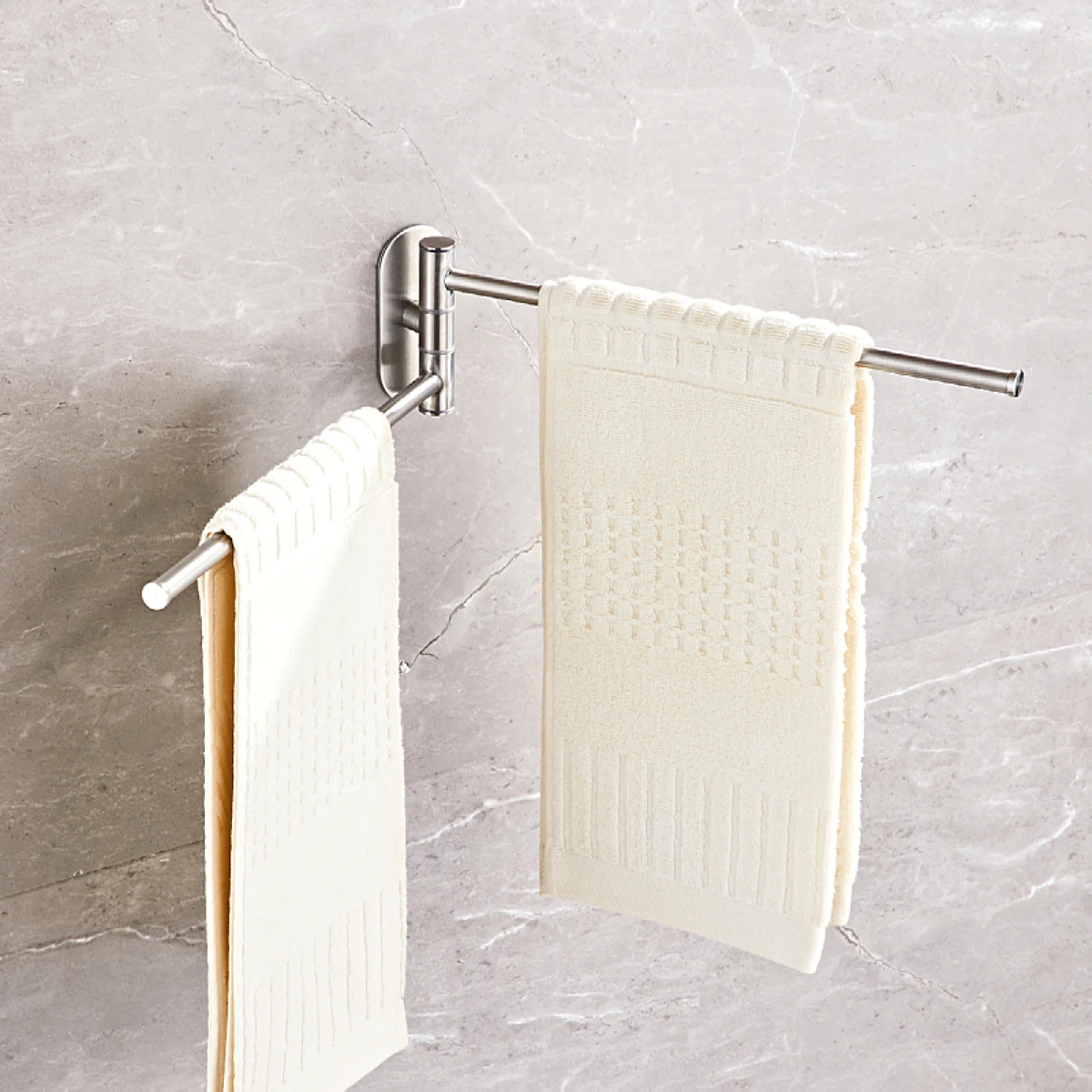 304 stainless steel bathroom rotatable towel rack, bathroom pendant, non perforated multi pole hanging towel rack, towel storage
