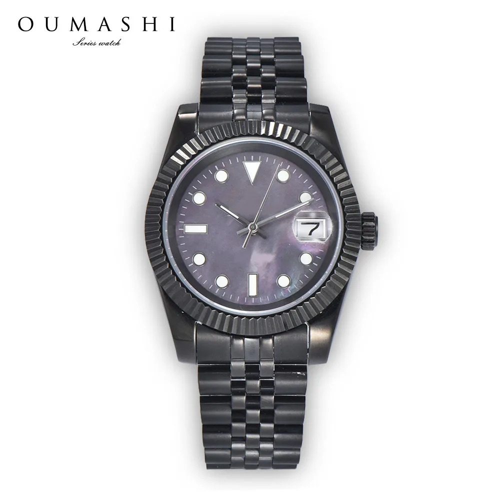 

NH35 watch 36/39mm Sapphire glass black stainless steel watch Equipped with the Chinese NH35 movement Mother pearl Men's watch