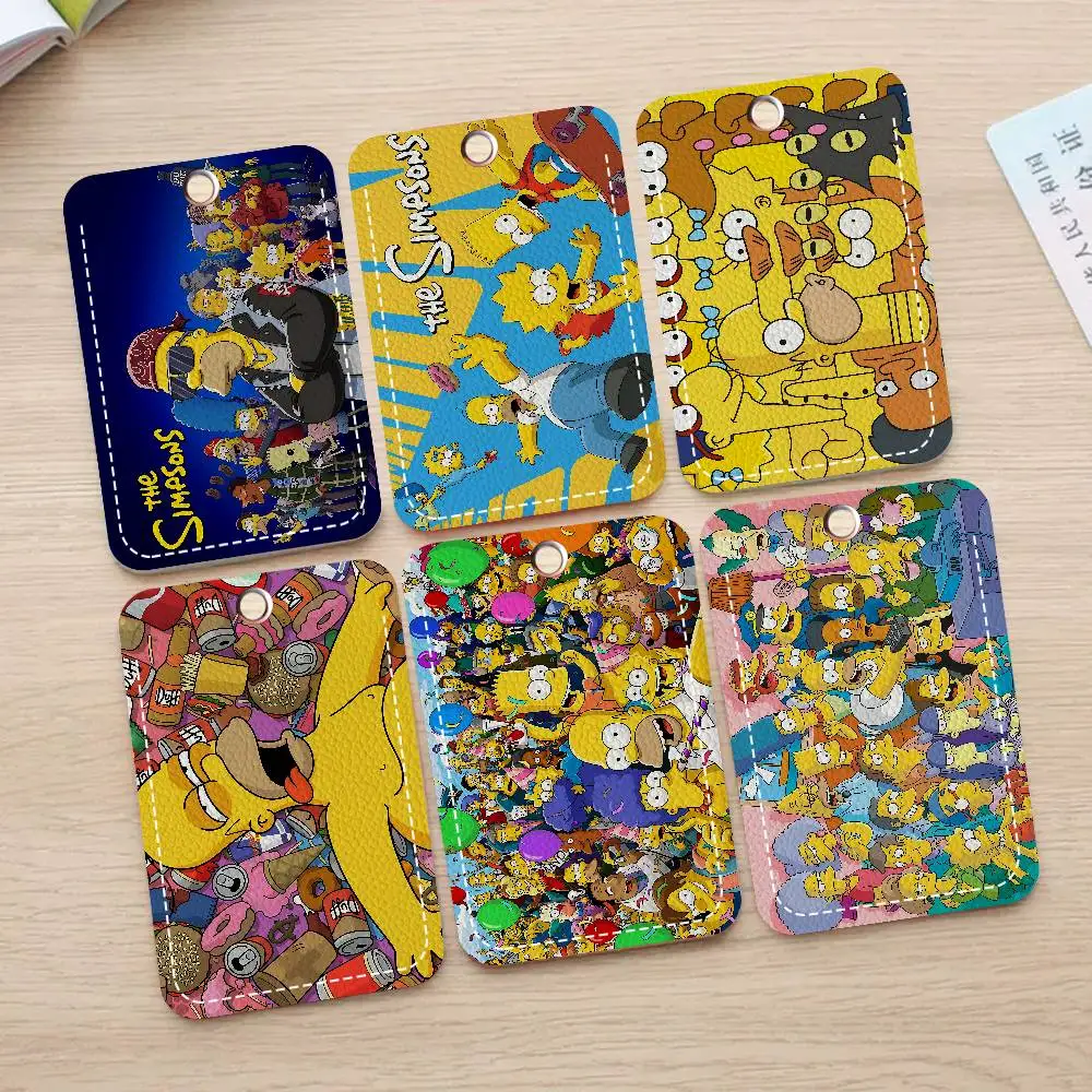 

Милый мультфильм S-Simpsons-S из искусственной кожи, прямоугольный держатель для ключей, индукционный защитный чехол для лифта, молодежный аккор Faion