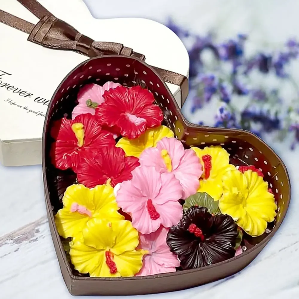 Kitchen Baking DIY Fondant Tool Sugarcraft Home Cake Decorations Chocolate Mold Gummy Molds Hibiscus Mould Flower Mold