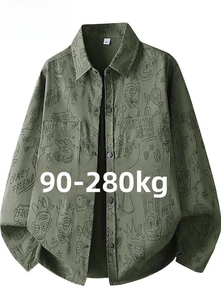 

Мужская рубашка MoChao свободного кроя с длинным рукавом и воротником, повседневная, универсальная, весна-осень, новый стиль, ретро, модная, с принтом, из полиэфирного волокна