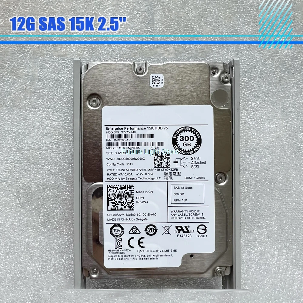 

300GB 12G SAS 15K 2.5'' ST300MP0005 7FJW4 07FJW4 Hard Disk For DELL HDD