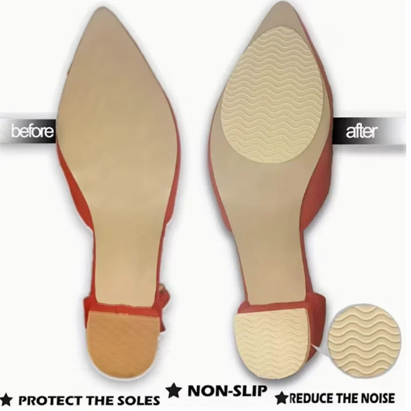 4Pcs Anti-Slip Rubber Sole Pads, High Traction Adhesive Repair Inserts for Shoes & Boots