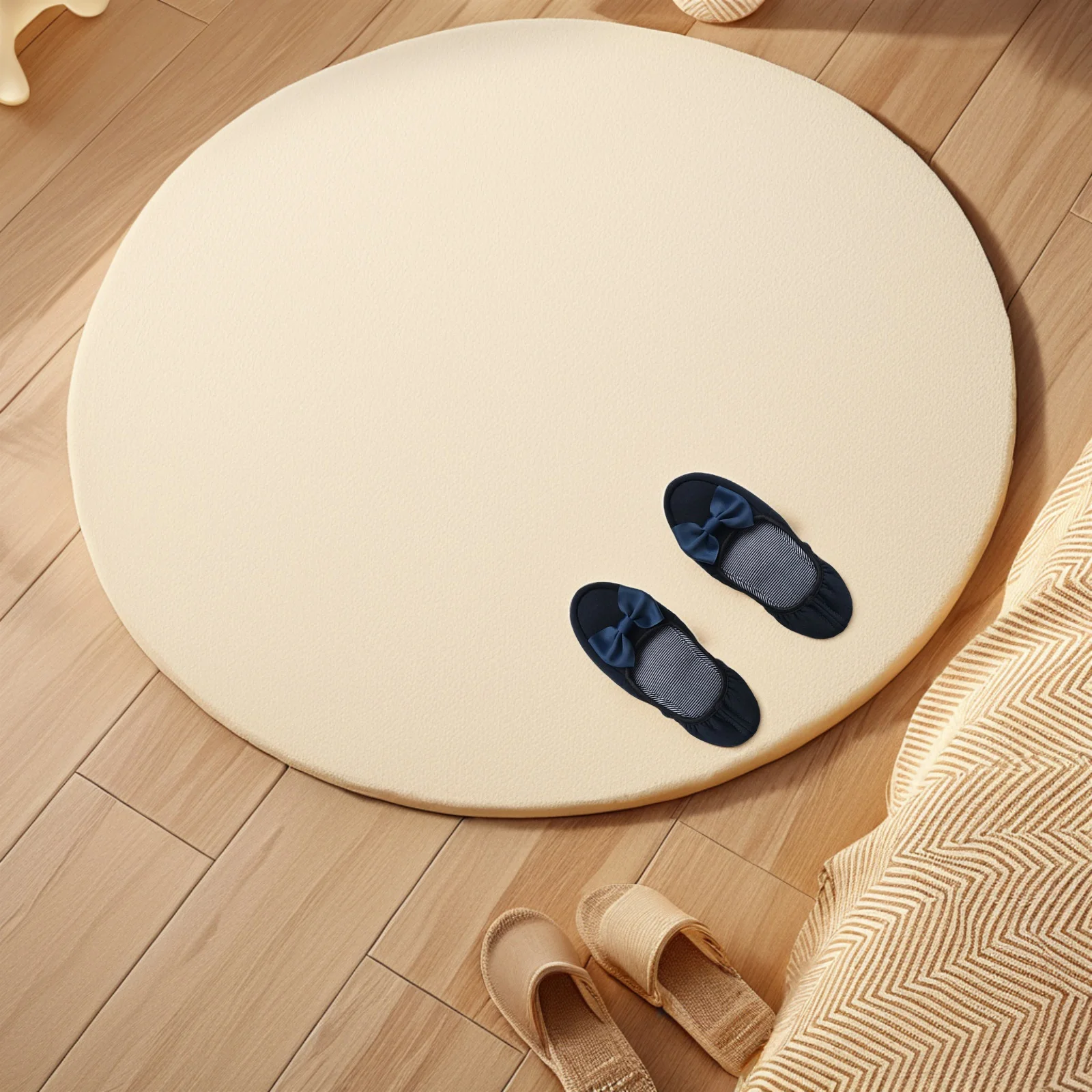 

Portable Folding Slippers Women Lightweight Durable Cotton PU Non Slip Easy Clean Travel Plane Indoor Outdoor Shoes