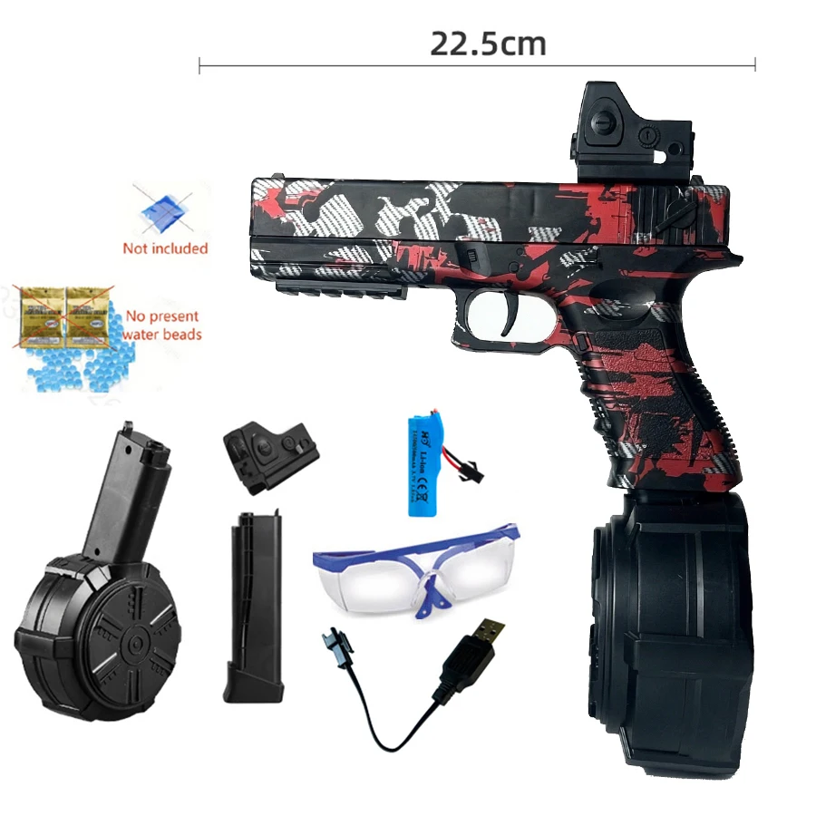 2026 New Model G17 Toy Gun Camouflage New Style with Electric and Manual Two-In-One Function, with 3.7V Lithium Battery and Charging Cable, Magazine and Bullets