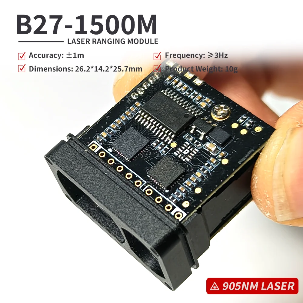 Industrial 1300m Infrared Laser Rangefinder Sensor TTL IP65 Metal Distance Module