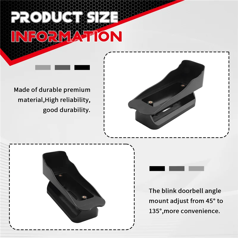 HFES Kit de montagem de ângulo de montagem de campainha, montagem de ângulo de câmera de campainha piscante, para câmera de campainha de vídeo piscante durável fácil T