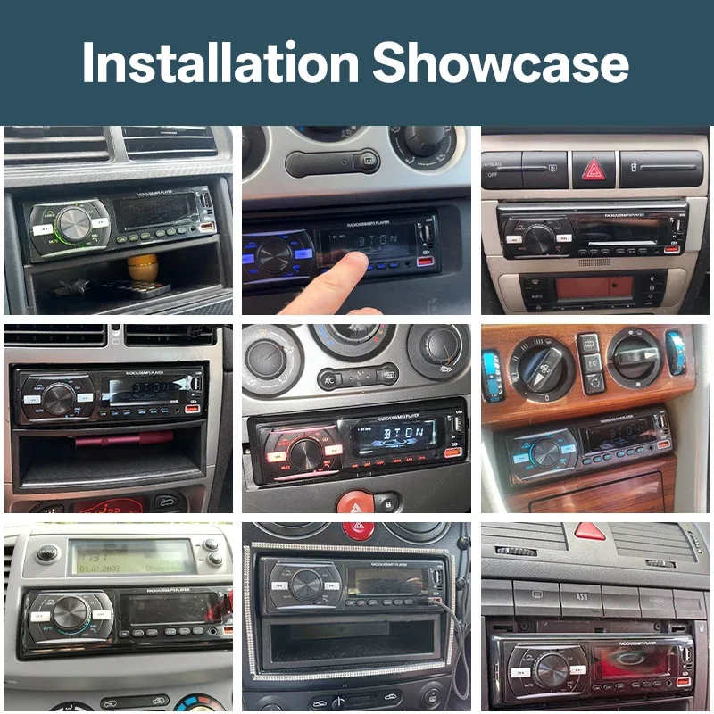 HIPPCRON 6 IN1 Car 1DIN Radio Audio Stereo MP3 Player BT5.1 Multimedia Digital Stereos FM For Car Universal Colorful AUX USB ISO