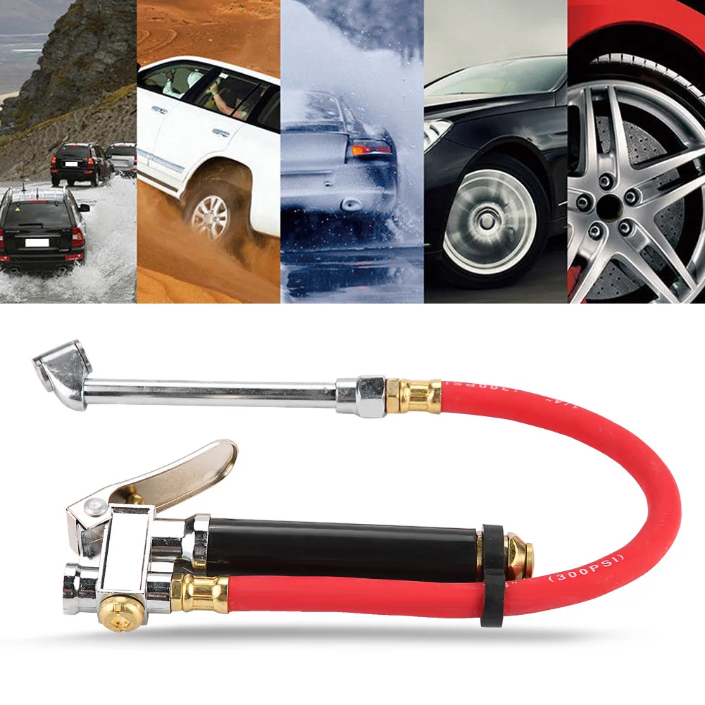 Air Tire Pressure Filler Handheld Car Air Tire Pressure Filler Fill Inflator Gauge  Chuck Air Compressor Hose Tool