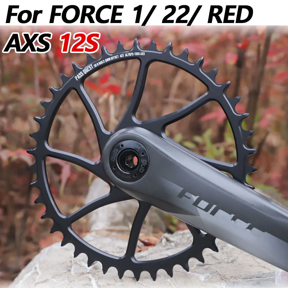 PASS QUEST 8 bolt chainring for Sram FORCE 1 22 red direct mount Narrow Wide axs 12 speed chainring 34 36 teeth 42t 46t 44t 40t