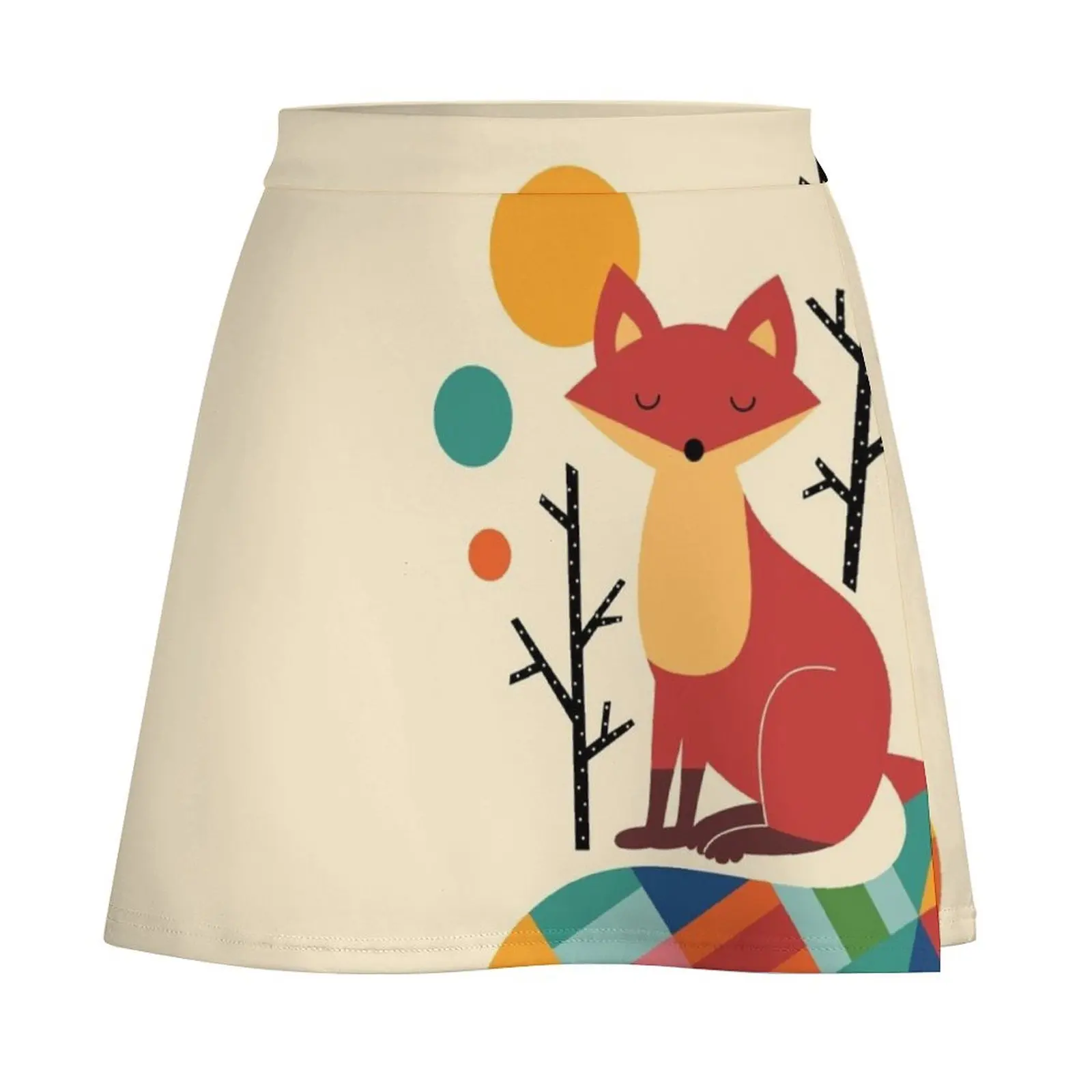 Rainbow Fox Mini Skirt Dresses Women's dress Mini Skirt