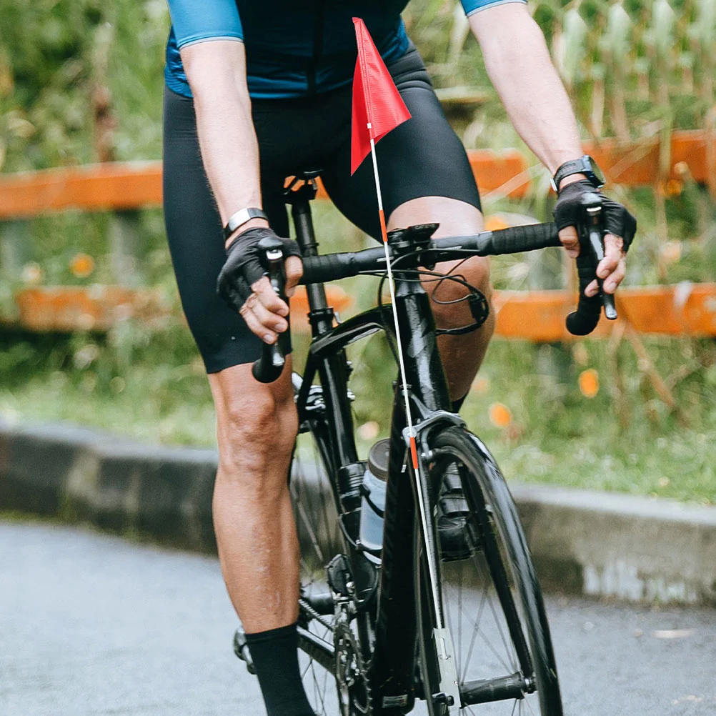 

2Pcs Bike Tail Flag Fiberglass Pole Tear-Resistant Cycling Safety Banner Bicycle Trailer Riding Portable Visibility