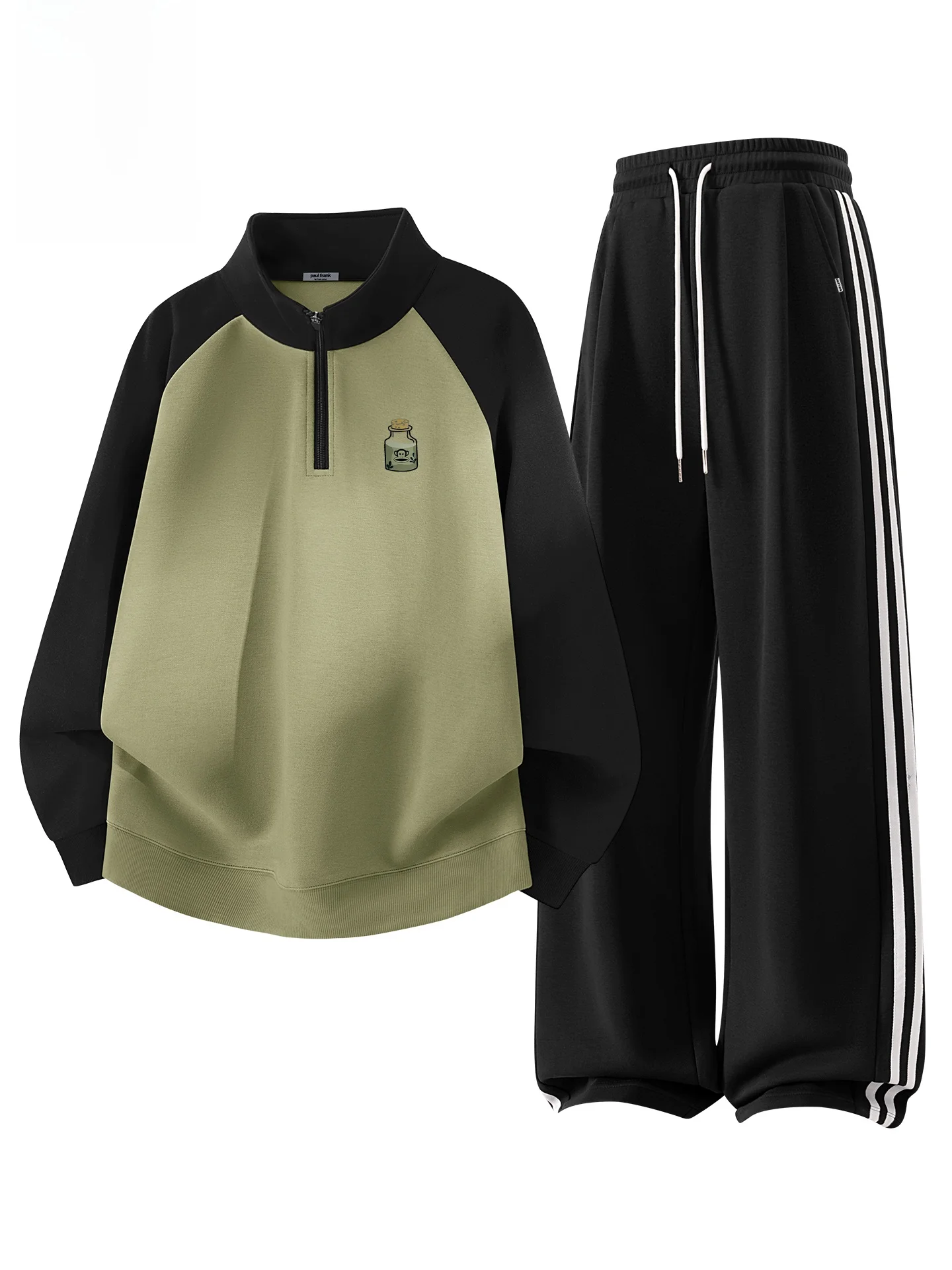 

Комплект: худи на молнии и брюки Monkey F, весенний сезон, цветной дизайн, спортивный костюм для молодых мужчин, хлопок/полиэстер