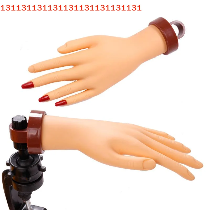 Mannequin Nail Practice Hand With Adjustable Desktop Bracket Bendable False Hands for Nail Art Training Acrylic Gel Salon School