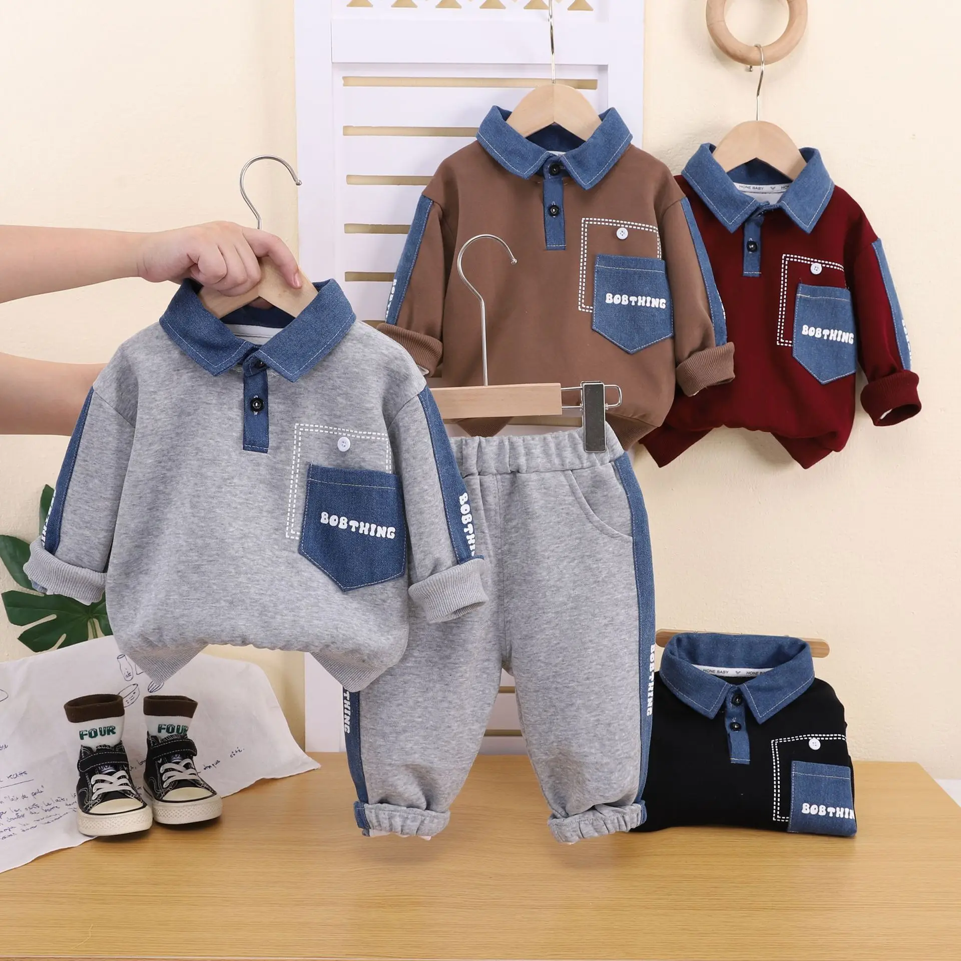 Boys Clothes Sets Spring Autumn Children Polo Sweatshirts Tops Pants 2pcs Casual Suit For Baby Tracksuits Kids Outfits Toddler 2