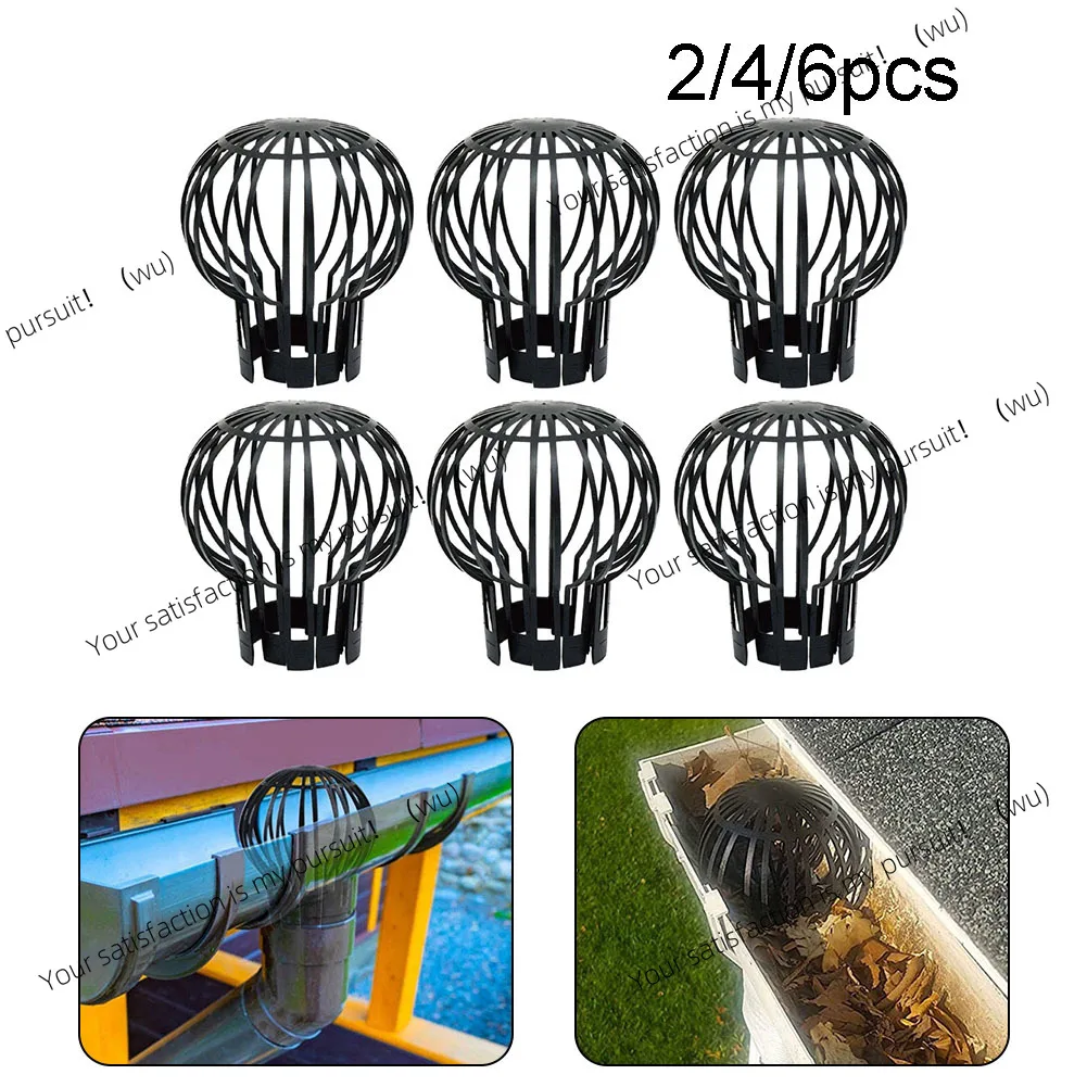 2/4/6pcs Downspout Filter Gutter Guard For Stopping Blockage Leaves Dirt Clogging Pipes Drain Cover Gutter Block