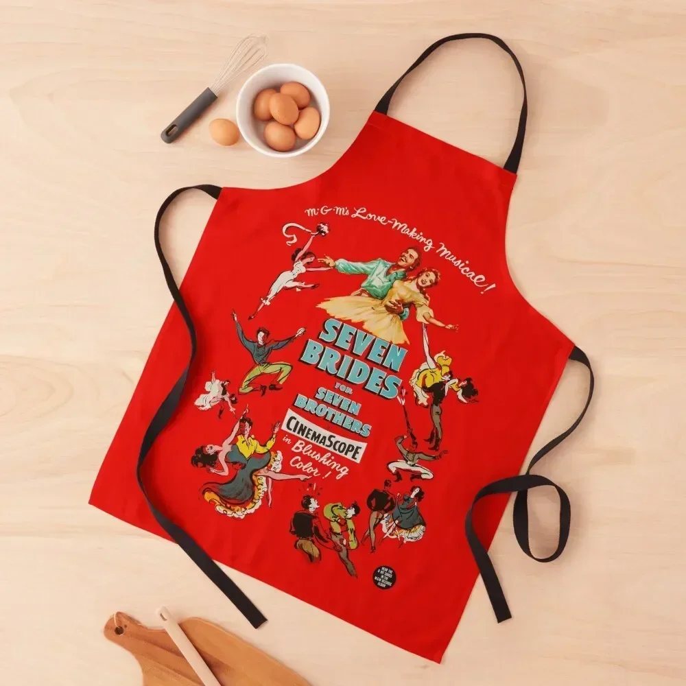 

Seven Brides for Seven Brothers Movie Poster Apron custom women's kitchen Nursing christmas decoration Waterproof Apron