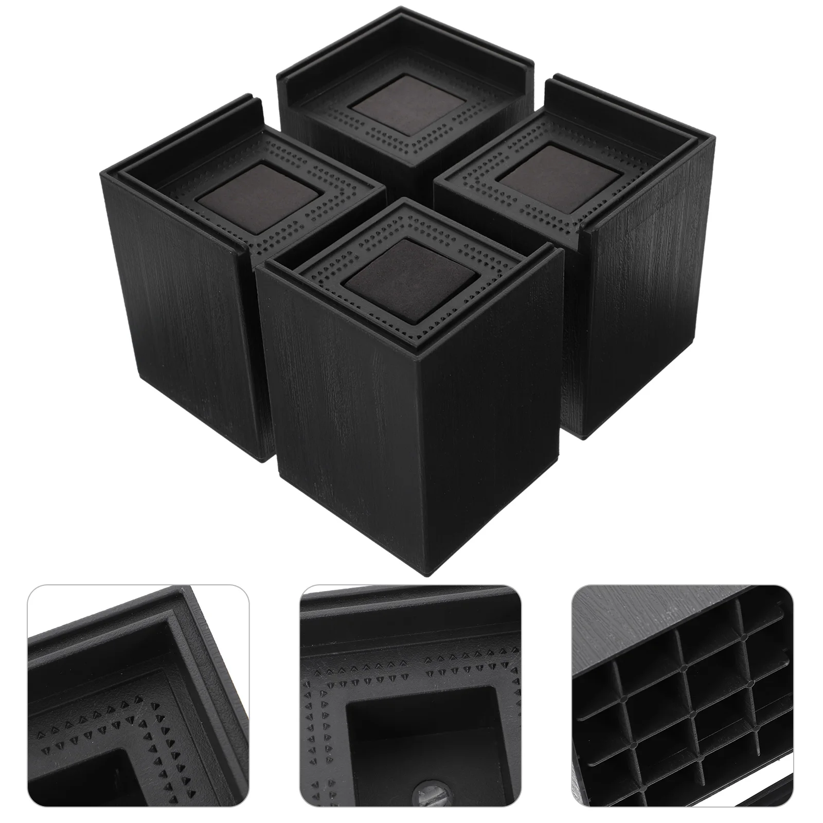 4pcs Heightening Pads for Bed Riser Blocks Desk Table Legs Heavy Risers For Bed Frame Duty Rubber Sturdy Lifts Storage