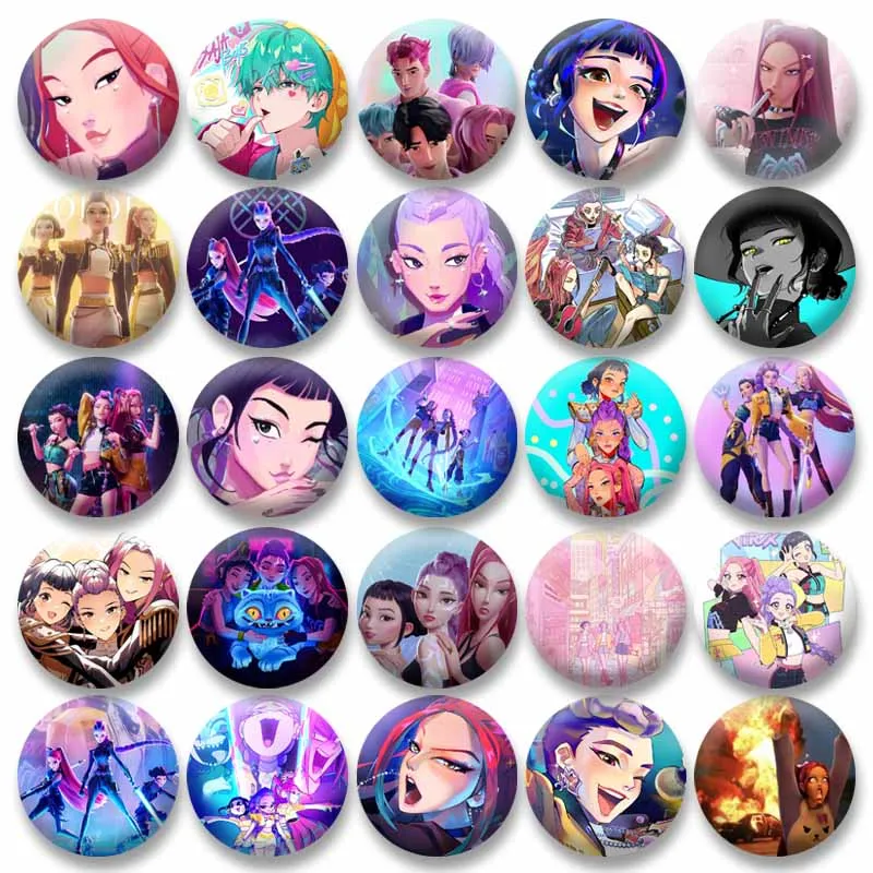 

Cartoon Characters Rumi Saja Zoey Mira Huntrix Brooches Anime Film Kpop Demon Hunter Badges Pins for Backpack Fans Jewelry Gifts