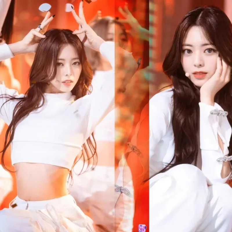 مجموعة الفتيات الكورية الهيب هوب السراويل البيضاء وتتسابق Kpop المعبود الجاز جوجو راقصة الشارع ارتداء الرقص الزي المرحلة زي om[8