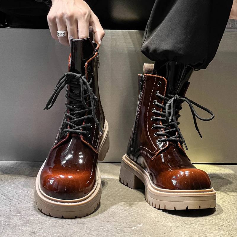 

Men's thick-soled boots High quality autumn and winter styles Work Business Office Outdoor trendy street fashion shoes Hot