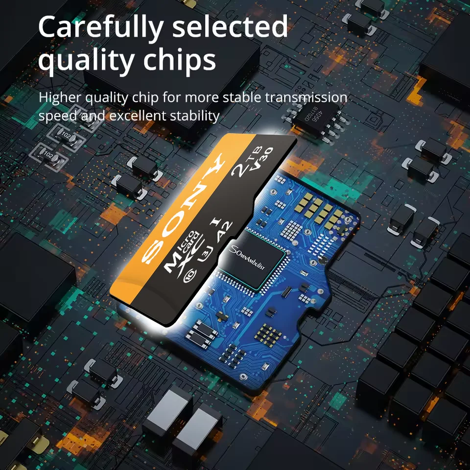 SONY High Speed TF Memory Card A2 C10 Latest Read-Write Tech 2TB/1TB/512GB/256GB for Cameras Phones Computers Dashcams