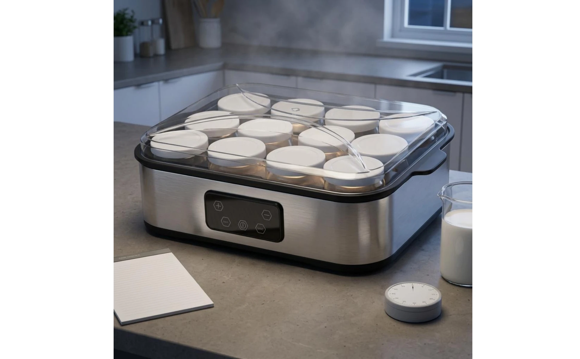 12-Cup Yogurt Appliance Top Tray Countertop Yogurt Appliance Fermentation Machine Prepared Desserts Food Appliance Constant 12-Cup Yogurt Appliance Top Tray Countertop Yogurt Appliance Fermentation Machine Prepared Desserts Food Appliance Constant