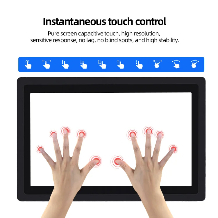 Ubuntu-Android 9,PC, Windows, Linux, 1920x1080,RS232,LCDディスプレイ,壁掛け,静電容量式,オールインワンの産業用タッチパネル