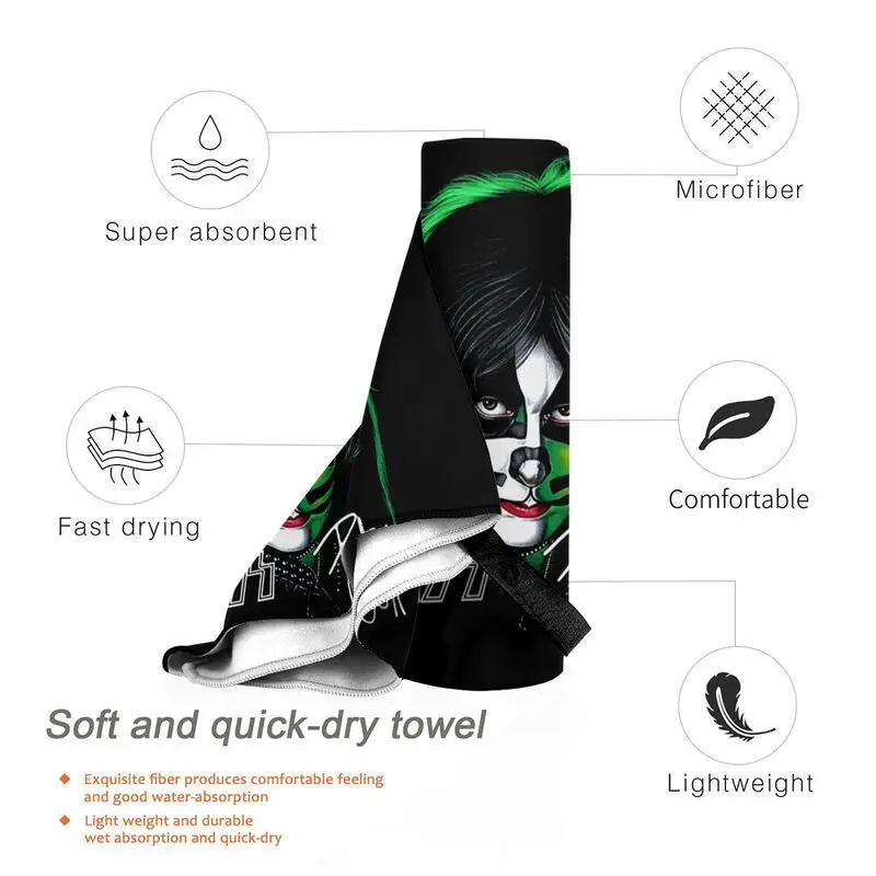 Kiss Rock Band Music Peter Criss Quick dry Towel Soft Smooth Absorbent For Bathroom