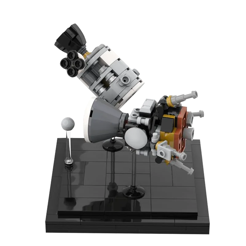 MOC Apollo 13 Diorama Telescope Building Blocks CSM Odyssey LM Aquarius 1:110 ScaleSaturn V High Tech Space Bricks DIY Toy Gift