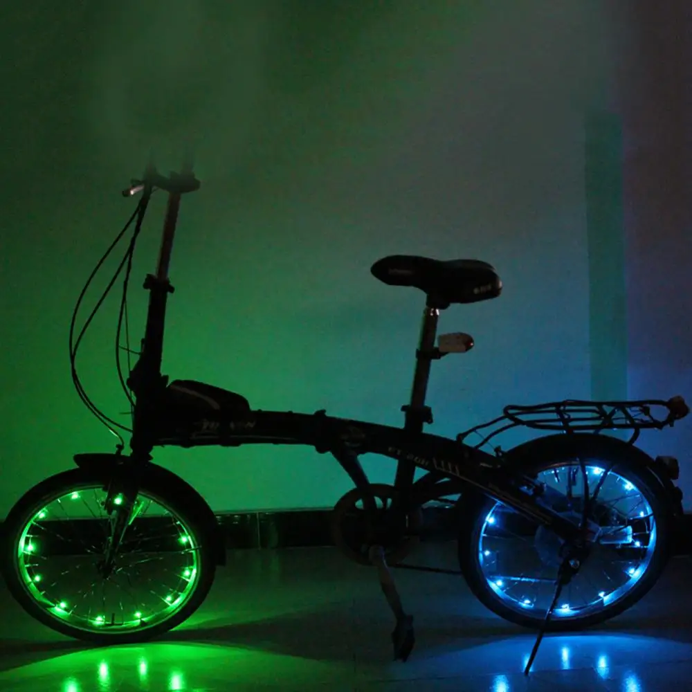 Bicycle Bike Cycling Safety Wheel Spoke Wire Tire Valve LED Light Colorful Lamp