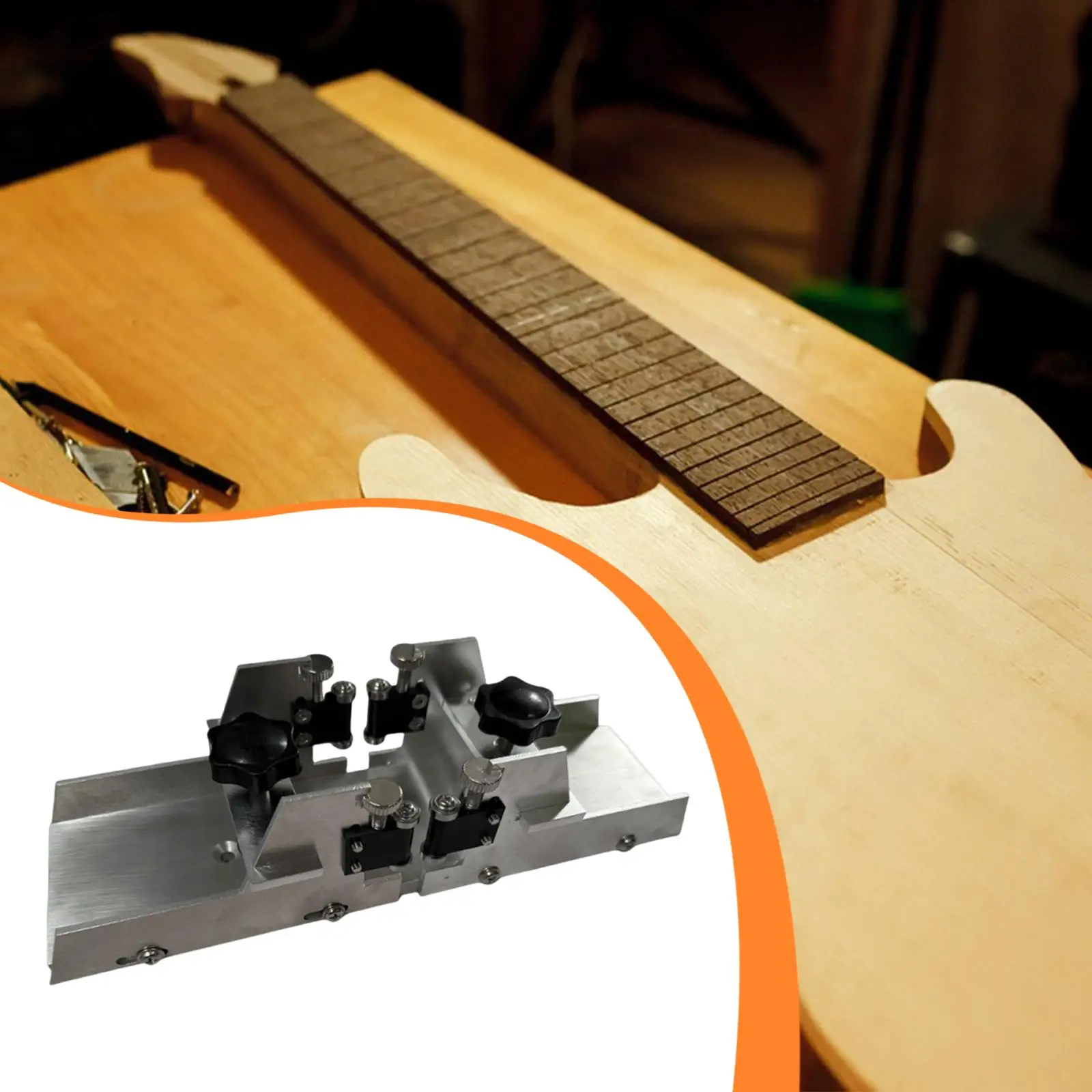 Guitar Fret Slotting Mitre Box Precision Tool Fretboard Groove Cutting Holder for Luthier Fret Installation Repair Maintenance
