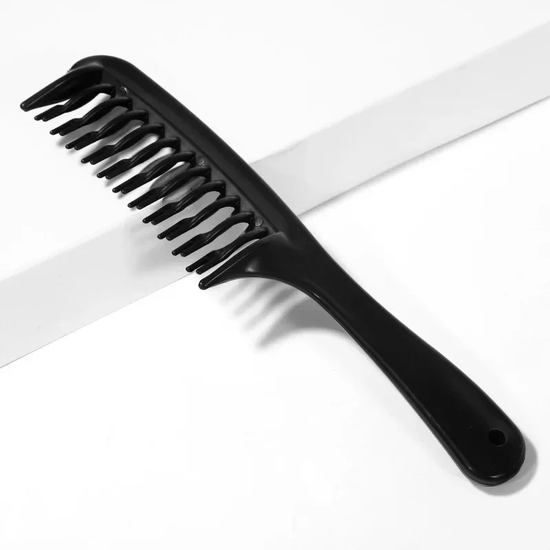 Hair Brush Wide Tooth Comb Black ABS Plastic Heat-resistant Large Haircomb Wet Hook Curly Hair Brushes Hairstying Tool