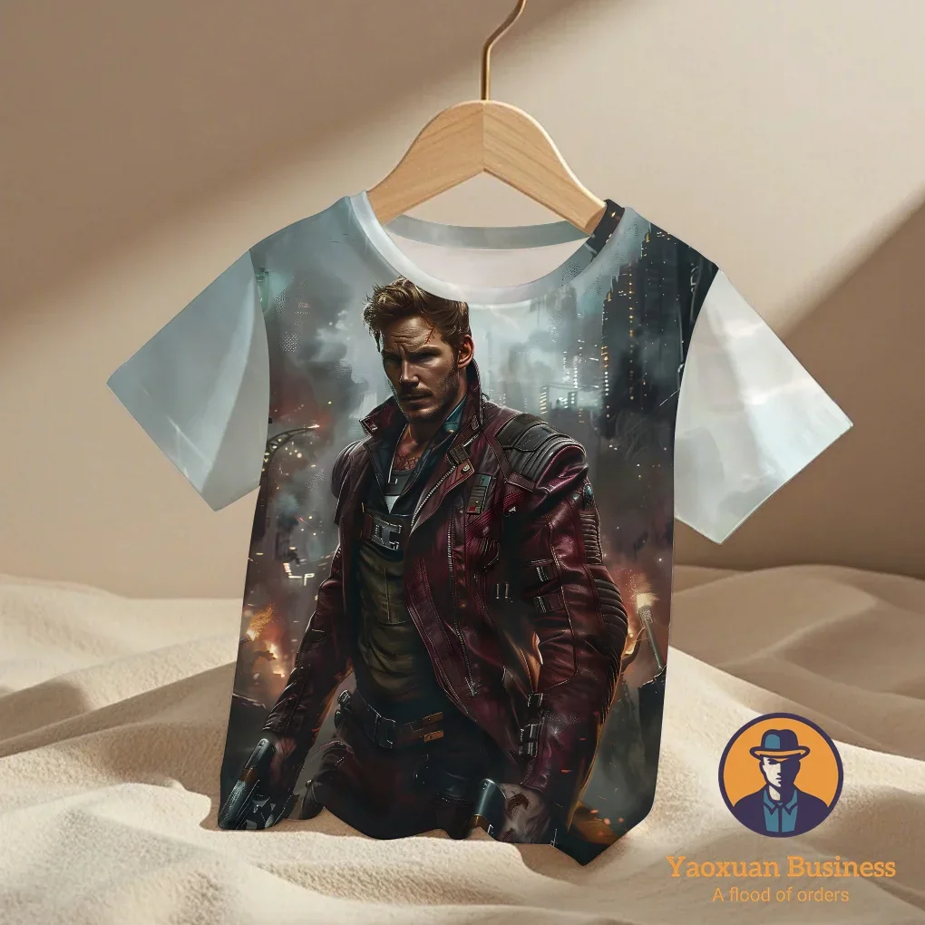 

Стильный 2022, Мстители Стражи Галактики, дети, мальчики и девочки, с 3D мультяшным принтом, с короткими рукавами, охлаждающий, ветрозащитный, летний