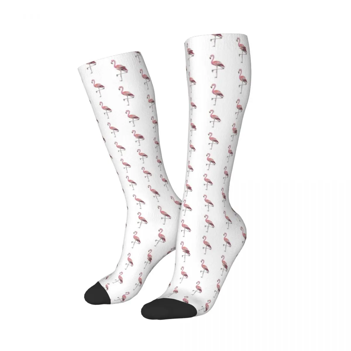 

Розовые акварельные носки с фламинго и брызгами, чулки в стиле Харадзюку, всесезонные длинные носки, аксессуары для унисекс, рождественские подарки