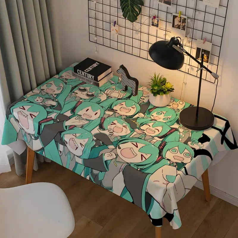 Hatsune Miku peripheral tablecloth ins style cartoon cute bedroom decoration desk pad dormitory dressing table cover wholesale