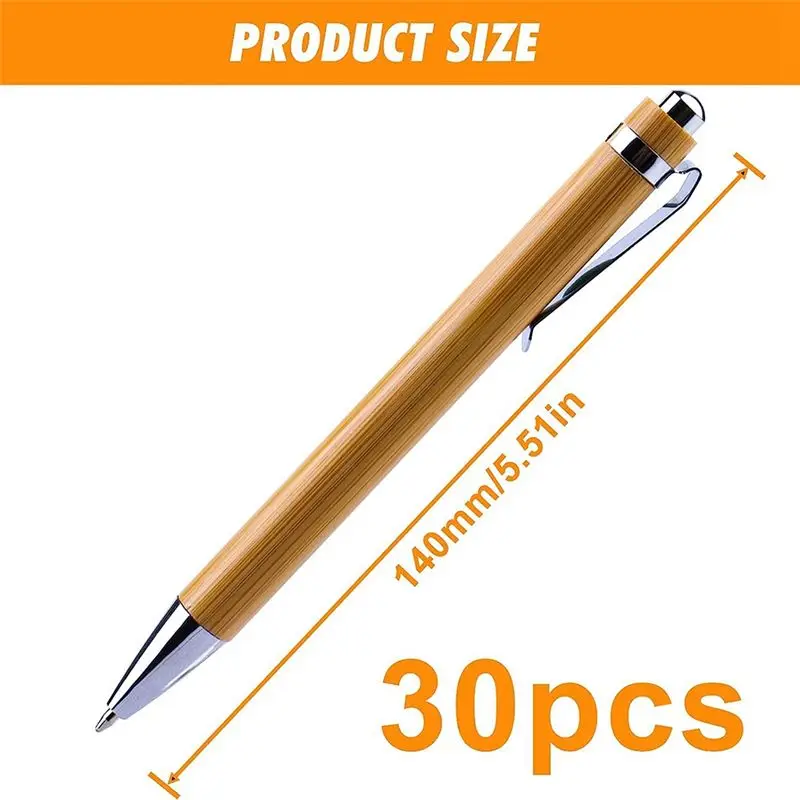 BHBL Wood Ballpoint Pen Bamboo Ballpoint Pen: 30 Pack Ballpoint Pen Set Bamboo Ballpoint Pen Set for School