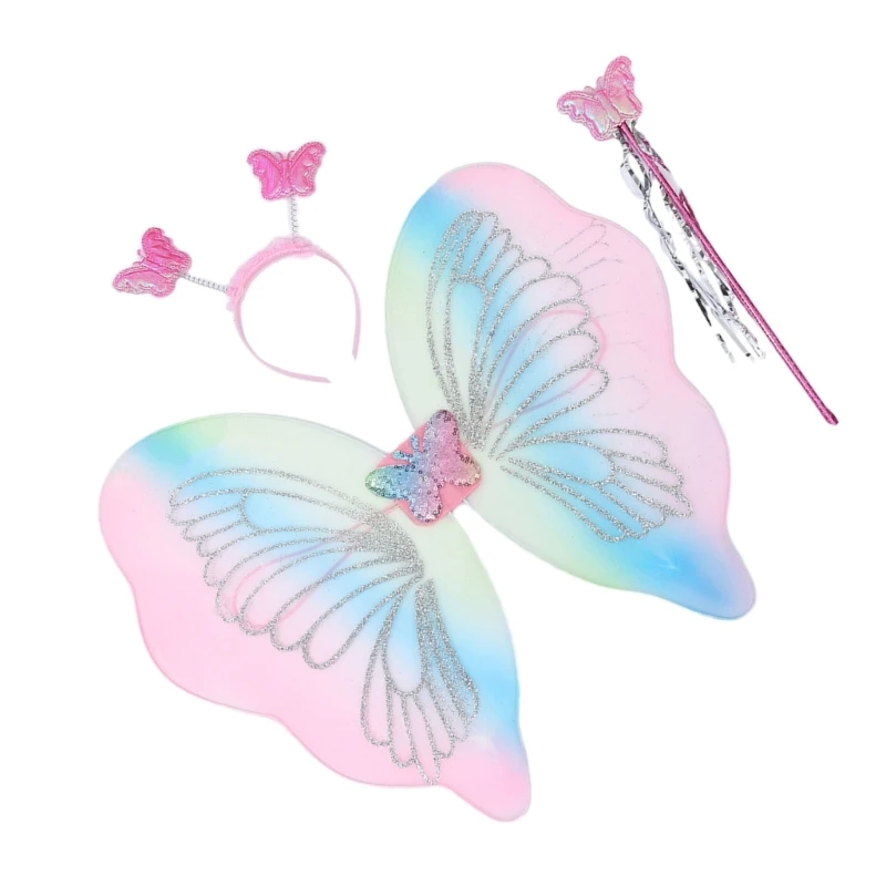 Fairy Wing Fairy Wand Butterfly Hair Hoop for Birthday Party Costume