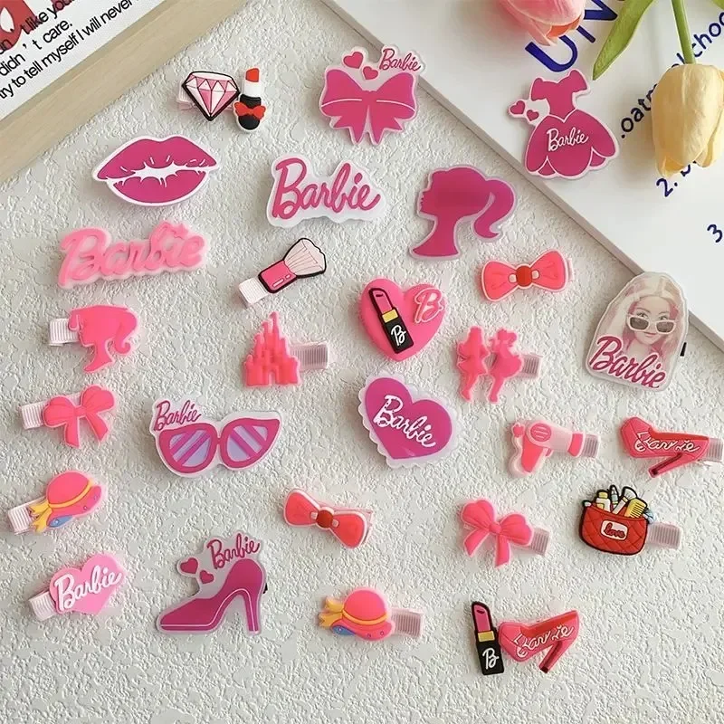 12pcs Barbie Cartoon Anime Hair Clip Y2K BB Clip Cute Girl Bangs Side Hair Clip Hair Accessory Kawaii Party Birthday Gift