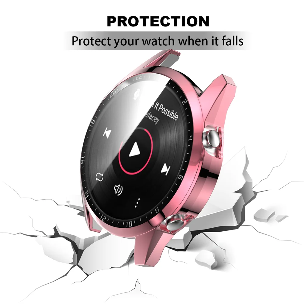 Carcasa protectora para Huawei GT2 42/46mm PC con película templada, cubierta de reloj 2 en 1, funda protectora para reloj