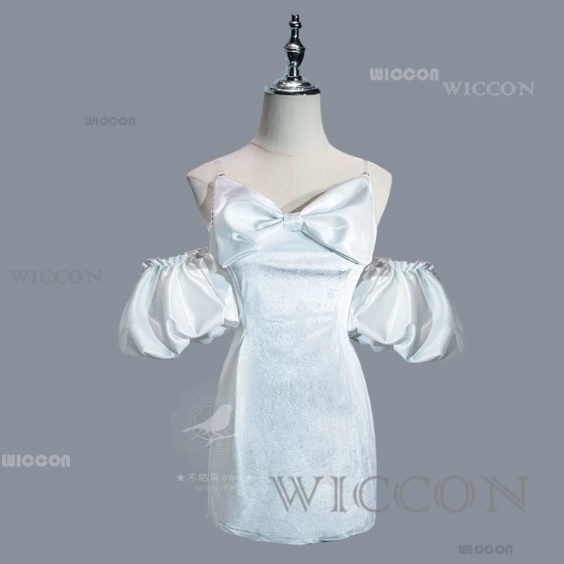 Alien Stage Sua Cosplay Costume Wig Gown White Dress Halloween Party Roleplay Performance Clothes Sexy Singing Outfit Anime Suit