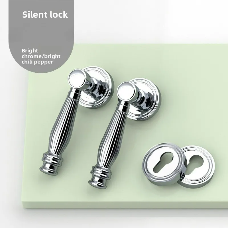 

Modern Minimalist Interior Bedroom French Luxury Door Lock, Wooden Door Handle, Magnetic/silent Door Lock