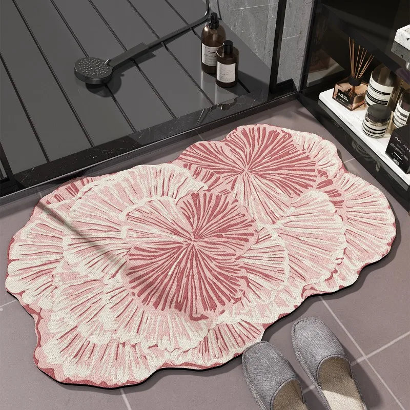 1pcs Art Style Carpets for Living Room French Bedroom Decor Carpet Fluffy Soft Irregular Shape Bedside Rug Home Plush Floor Mat