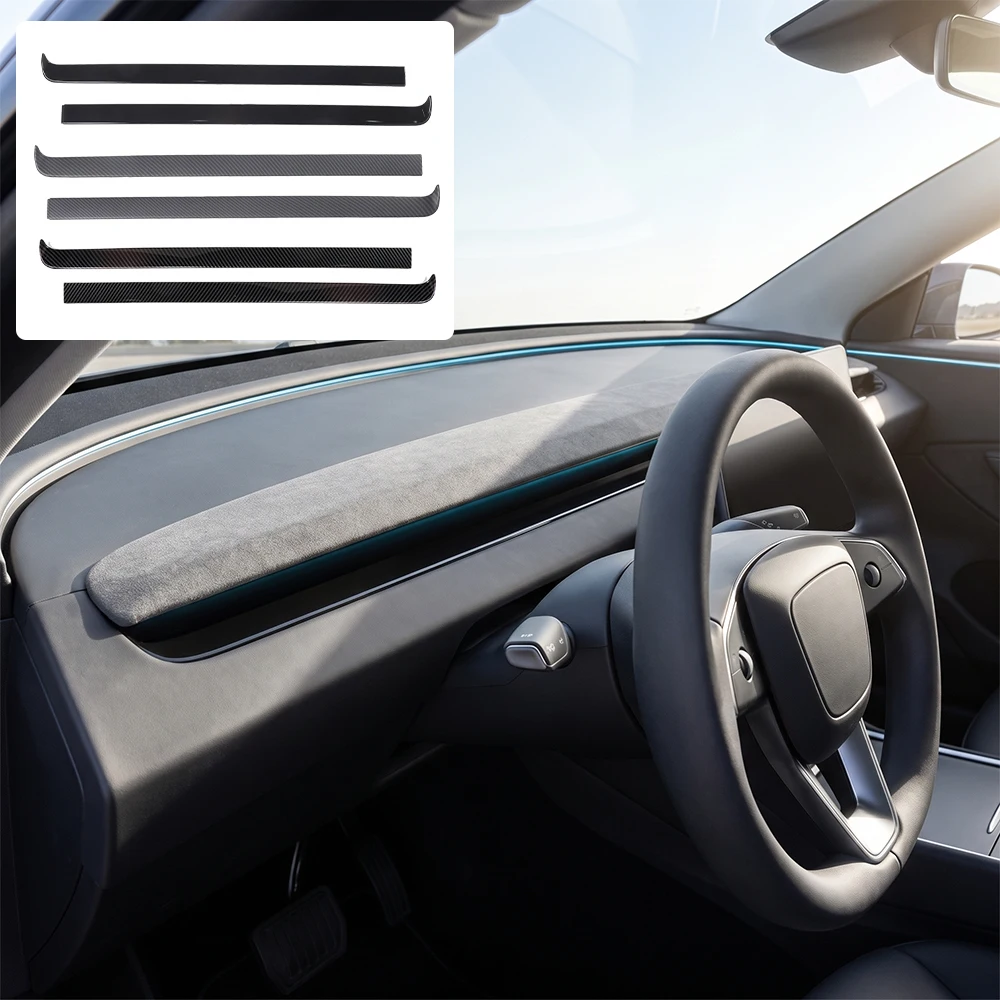 For Tesla Model Y Juniper M3 Highland M YL 2025 Dashboard Trim Strip Cover Instrument Panel Trim Frame ABS Split Strip Accessory