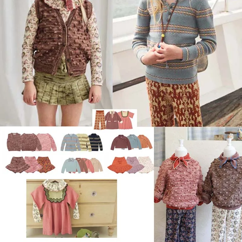 

PER-SALE 2025 Autumn MP Baby Girls Sweaters Two Piece Set of Flower Lace Base Shirt and Pants Kids Boutique Clothes Girls Skirts