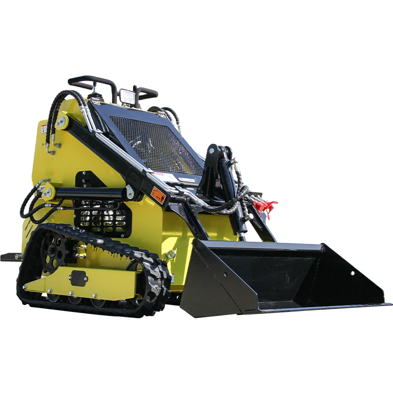 Mini Skid Steer Loader Tipo de trilha compacta 13,5 HP, multiuso, motor EPA, amarelo